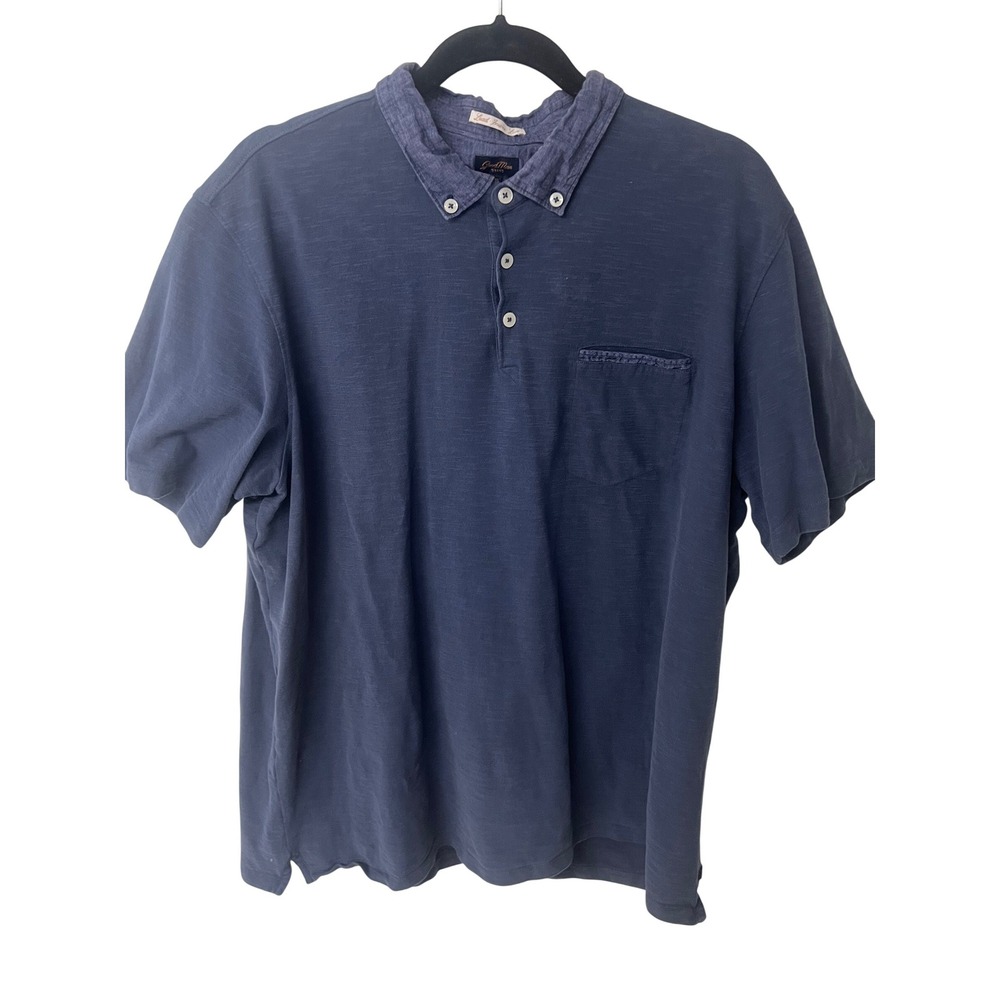 Good Man‎ Polo Shirt Navy Blue Sz XXL Casual Preppy Nautical Coastal Minimalist